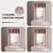 Small Vanity Desk Set with 3 Adjustable Lighted Mirrors and Lights, Pink Makeup Vanities Set for Compact Space with Storage Stool White Dressing Table with Fold-up Panel for Bedroom